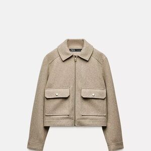Zara Women's Beige Utility Jacket